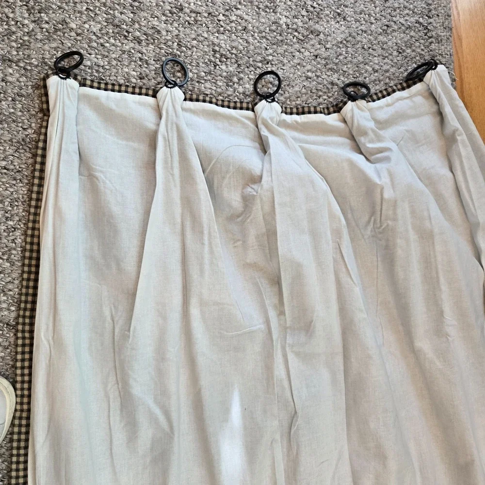 Set Of 2 Handmade Lined Curtains 28x49 Lodge Cabin Animal Embroidered ~4 avail.